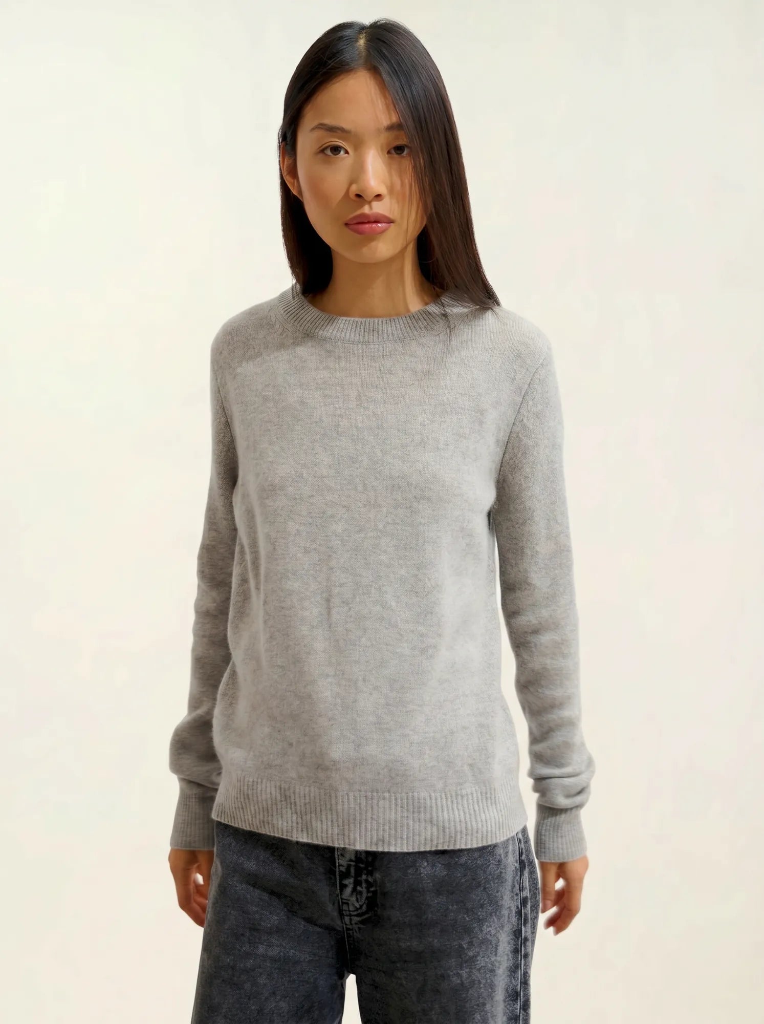 SYLOR pull col rond 4 fils nuage chiné