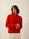 CANDICE Pullover Truckerkragen Rot