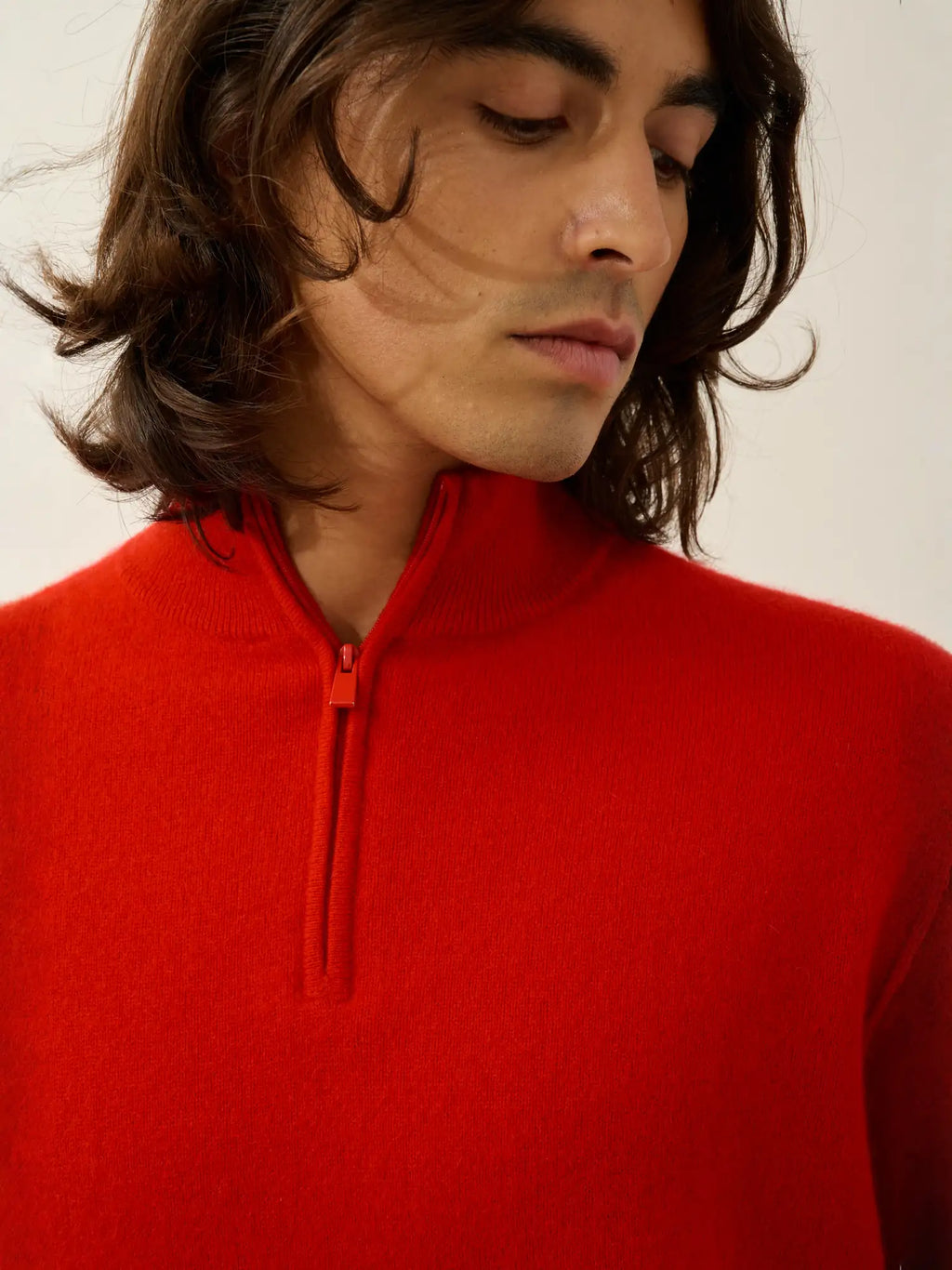 CANDICE Pullover Truckerkragen Rot