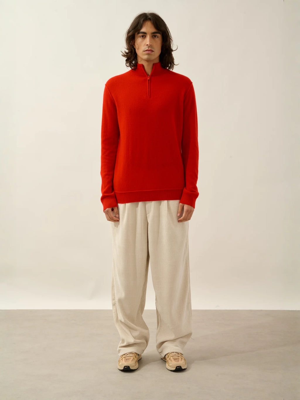 CANDICE Pullover Truckerkragen Rot