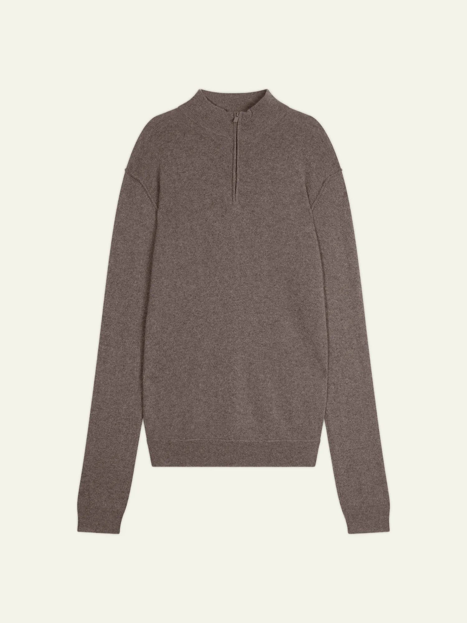 CANDICE Pullover Truckerkragen Taupe meliert