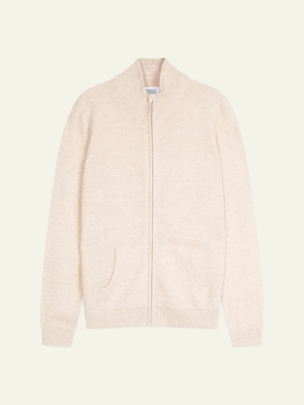 THALUN vest zipped mock neck heather beige