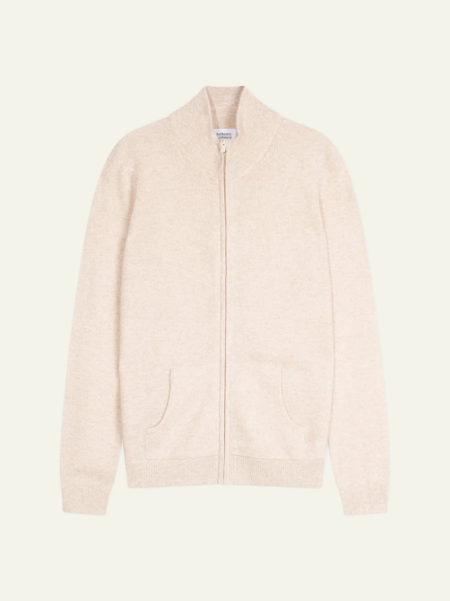 THALUN weste mit reissverschluss stehkragen beige meliert