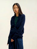 THALUN Vest Zipped Mock Neck Navy