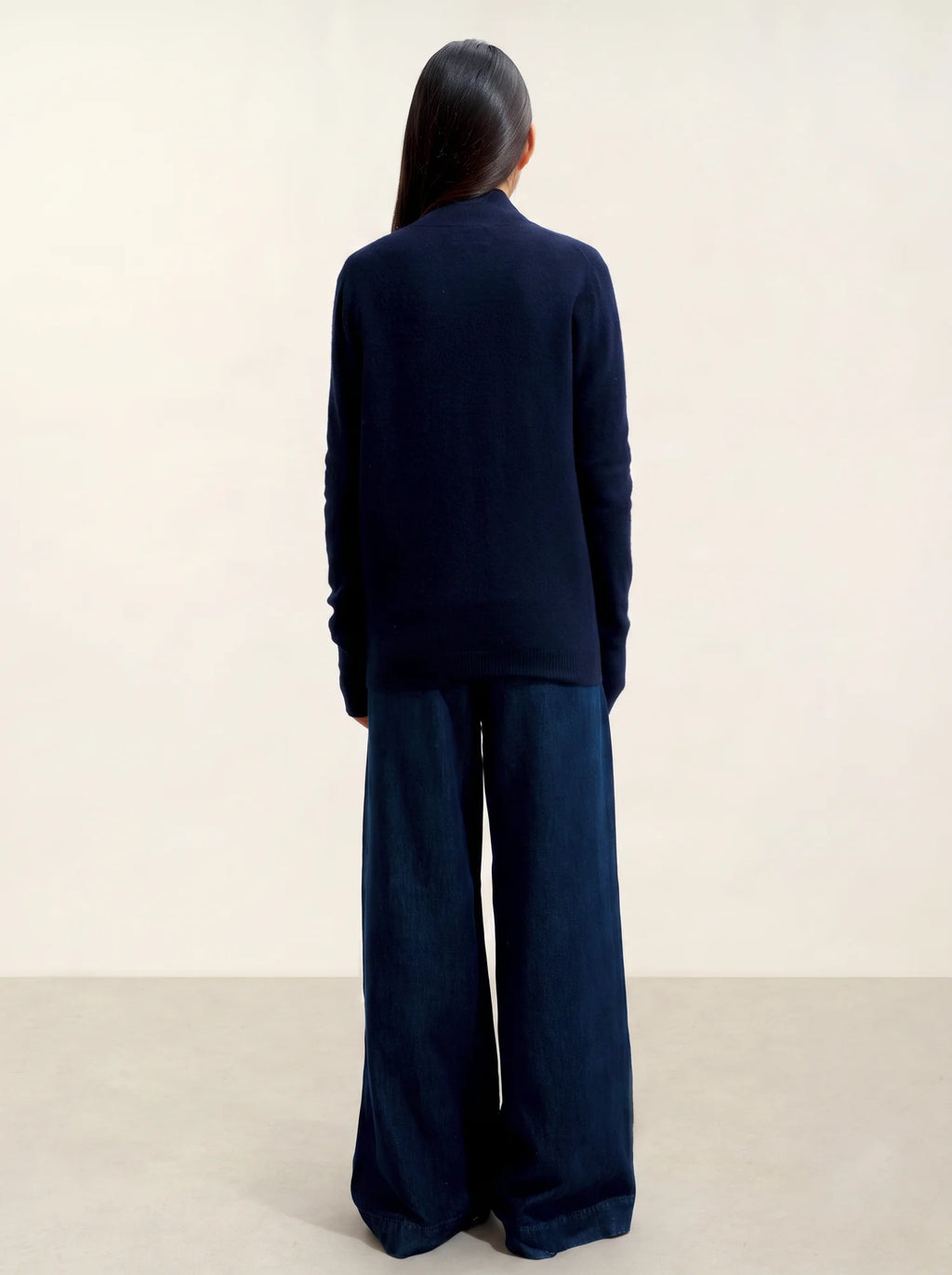 THALUN Vest Zipped Mock Neck Navy
