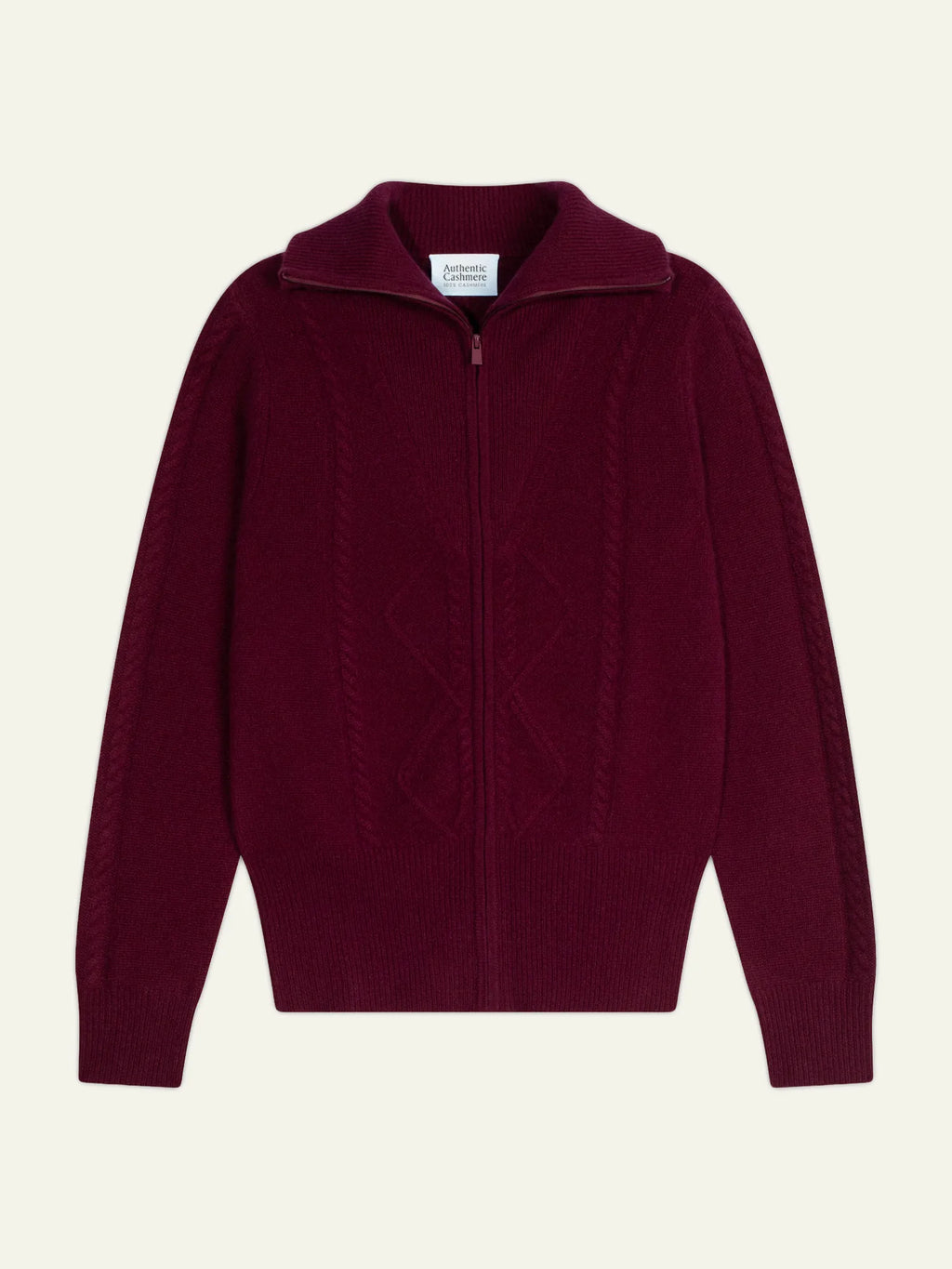 ANTIGO gilet zippé col camionneur 4 fils bordeaux