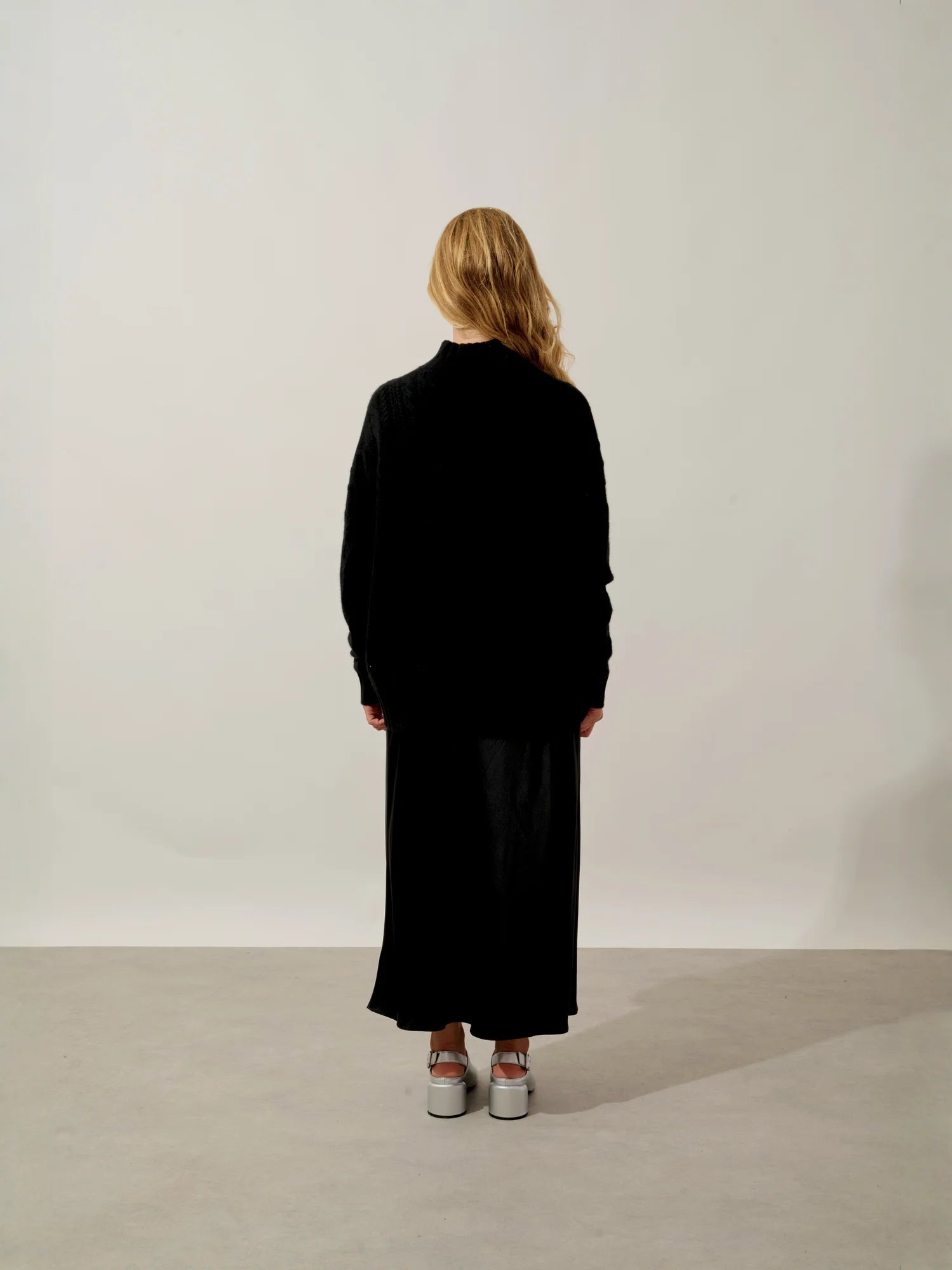 CORINNE Pullover Stehkragen 6-fädig Schwarz