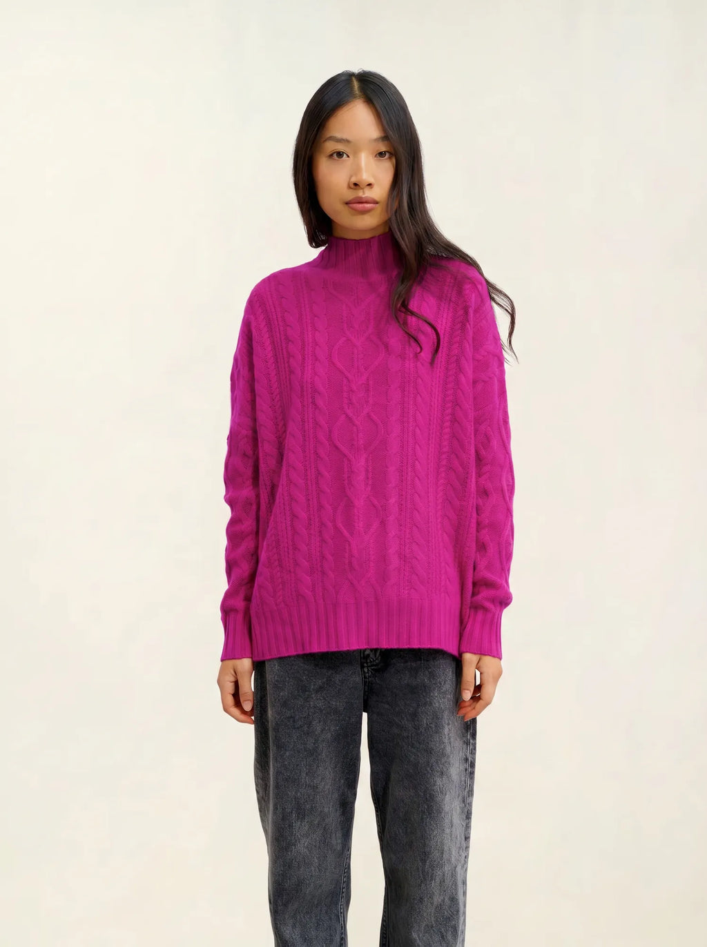 CORINNE pullover stehkragen 6-fädig violine