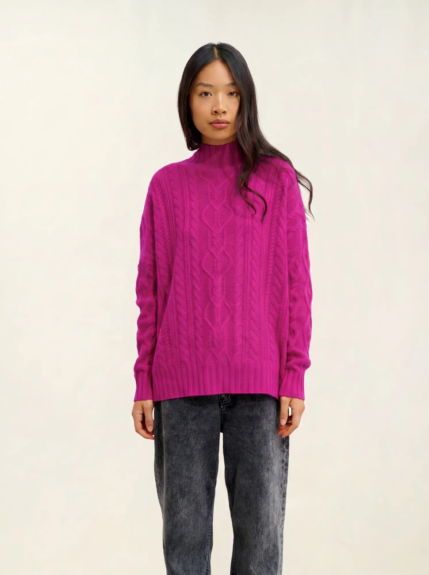 CORINNE pullover stehkragen 6-fädig violine