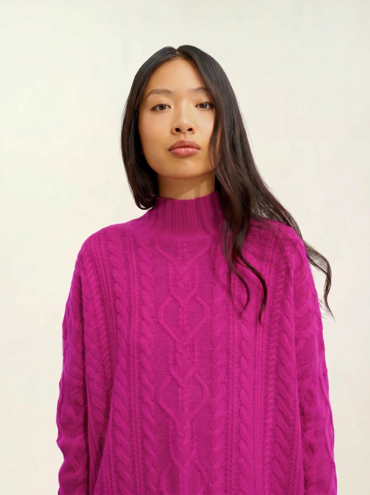 CORINNE pullover stehkragen 6-fädig violine