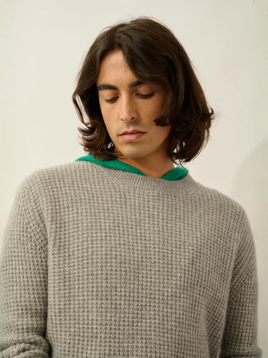 AKSEL Sweater Crew Neck 4 Ply Heather Cloud