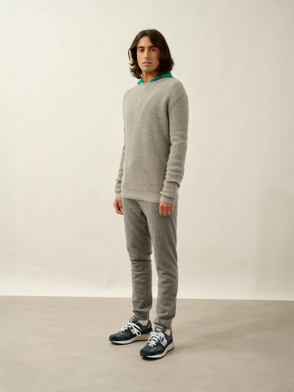 AKSEL Sweater Crew Neck 4 Ply Heather Cloud