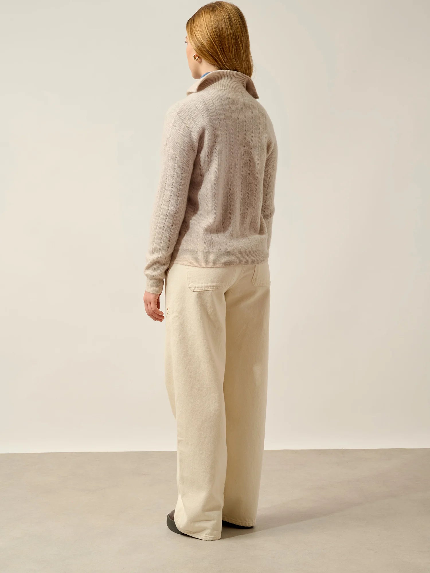 MARIE pull camionneur beige chiné