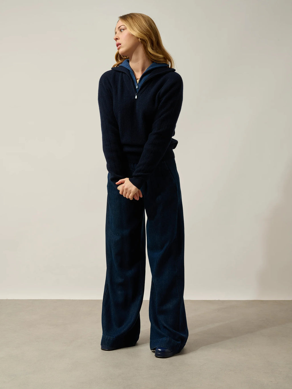 MARIE pullover dockermütze marineblau