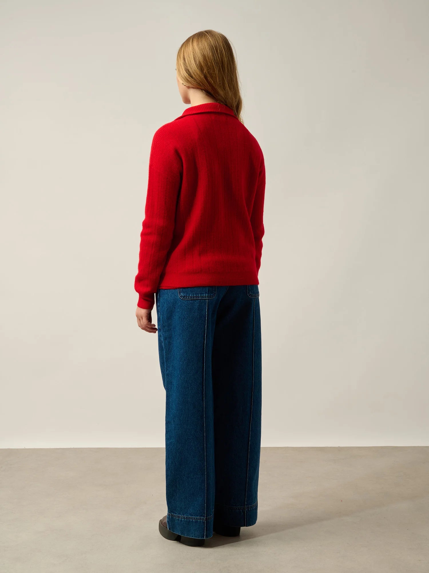 MARIE sweater cuffed beanie red