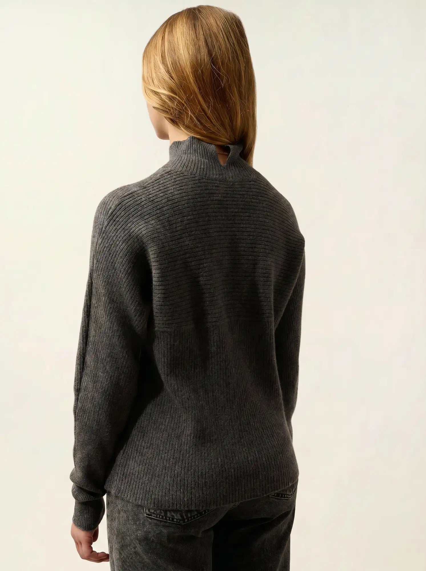 BENEDICTE Pullover Stehkragen Anthrazit meliert