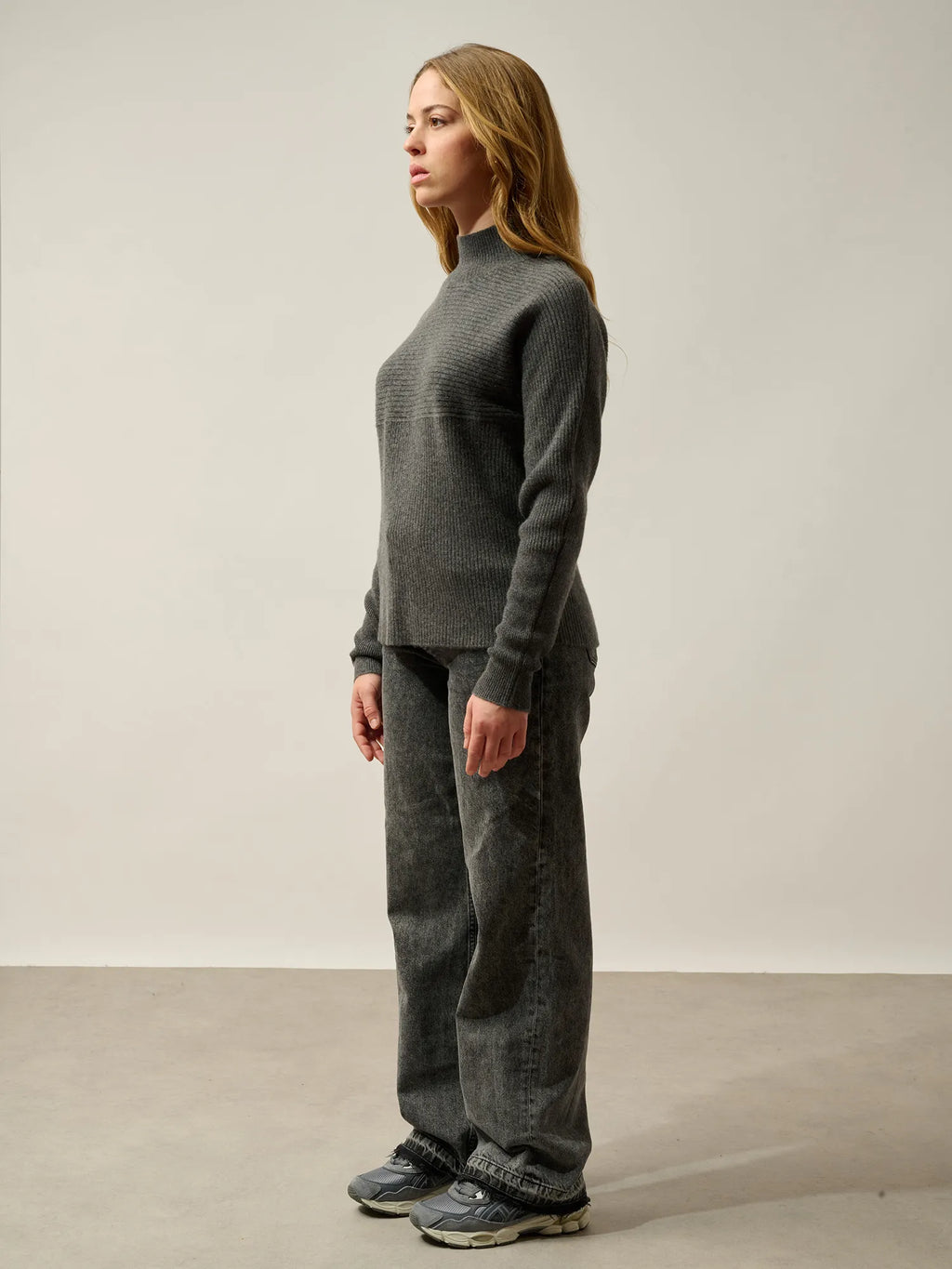 BENEDICTE Pullover Stehkragen Anthrazit meliert