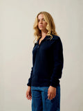 KARMA sweater cuffed beanie navy