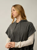 ELSA poncho capuche anthracite chiné