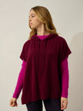 ELSA Poncho mit Kapuze Bordeaux