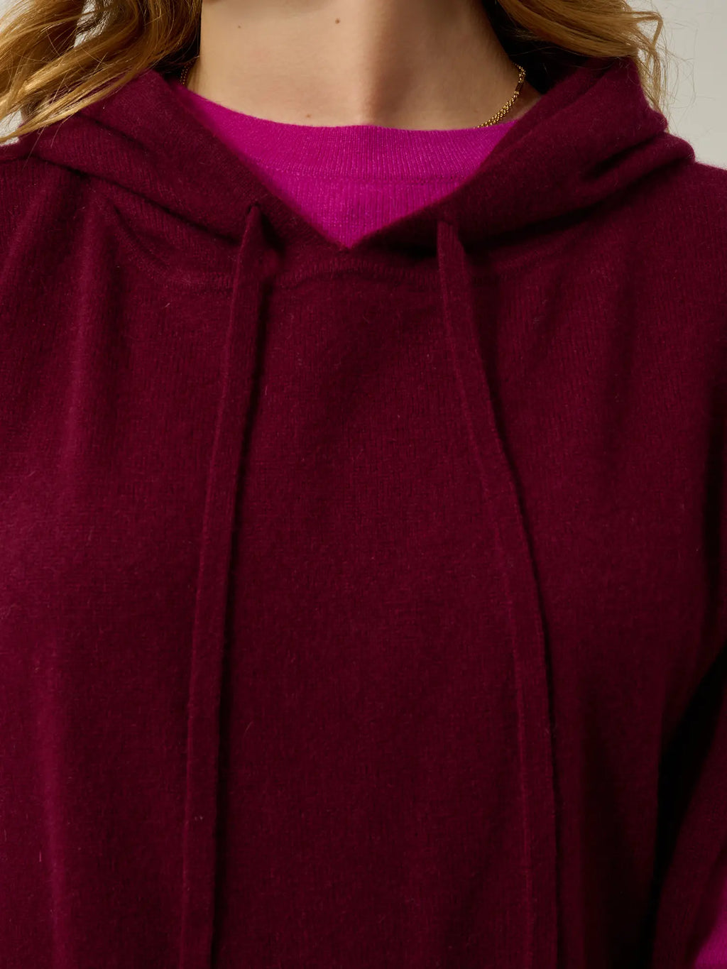 ELSA Poncho mit Kapuze Bordeaux