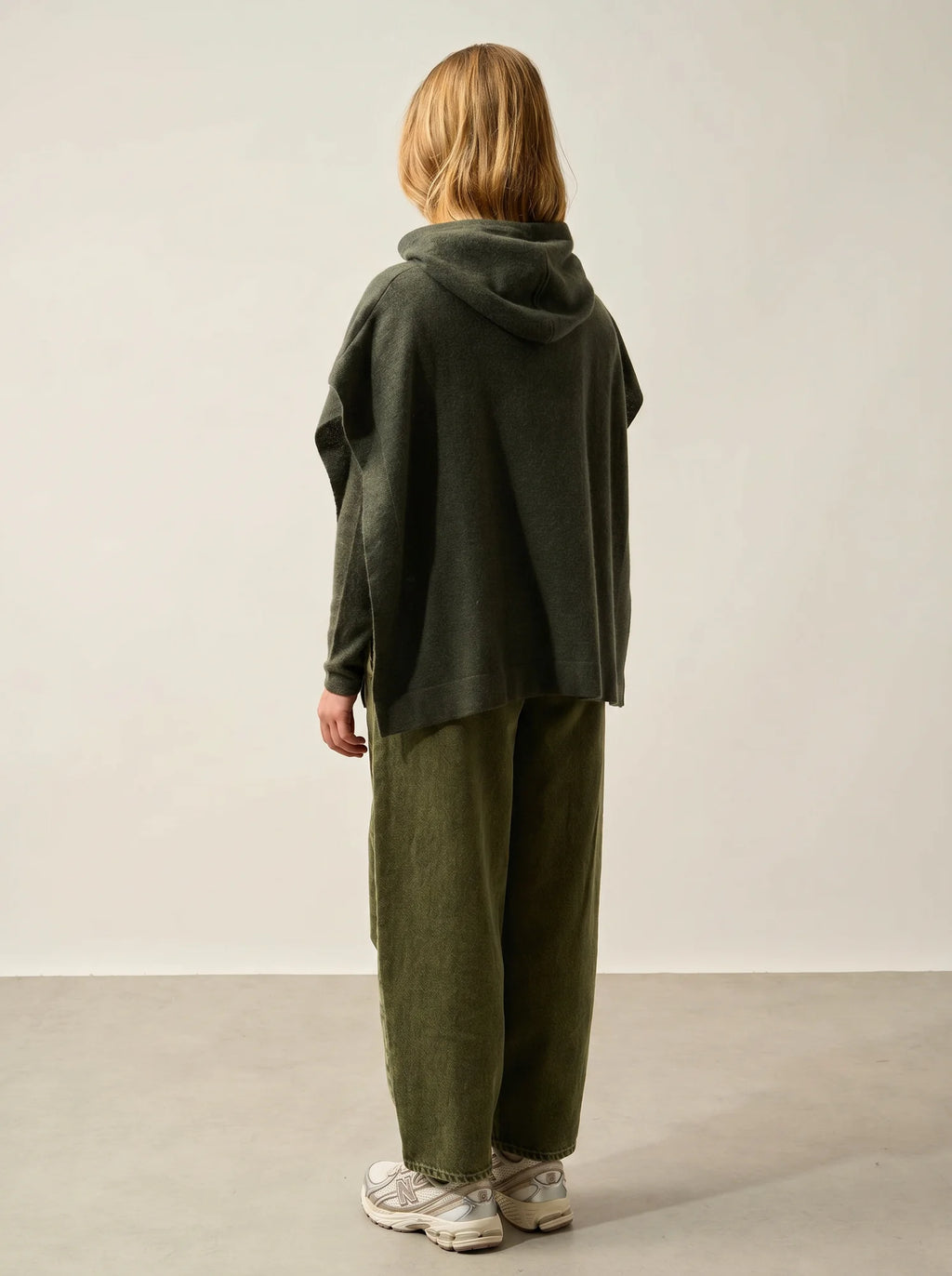 ELSA Poncho mit Kapuze Khaki meliert