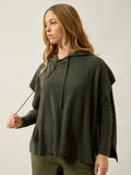 ELSA Poncho mit Kapuze Khaki meliert