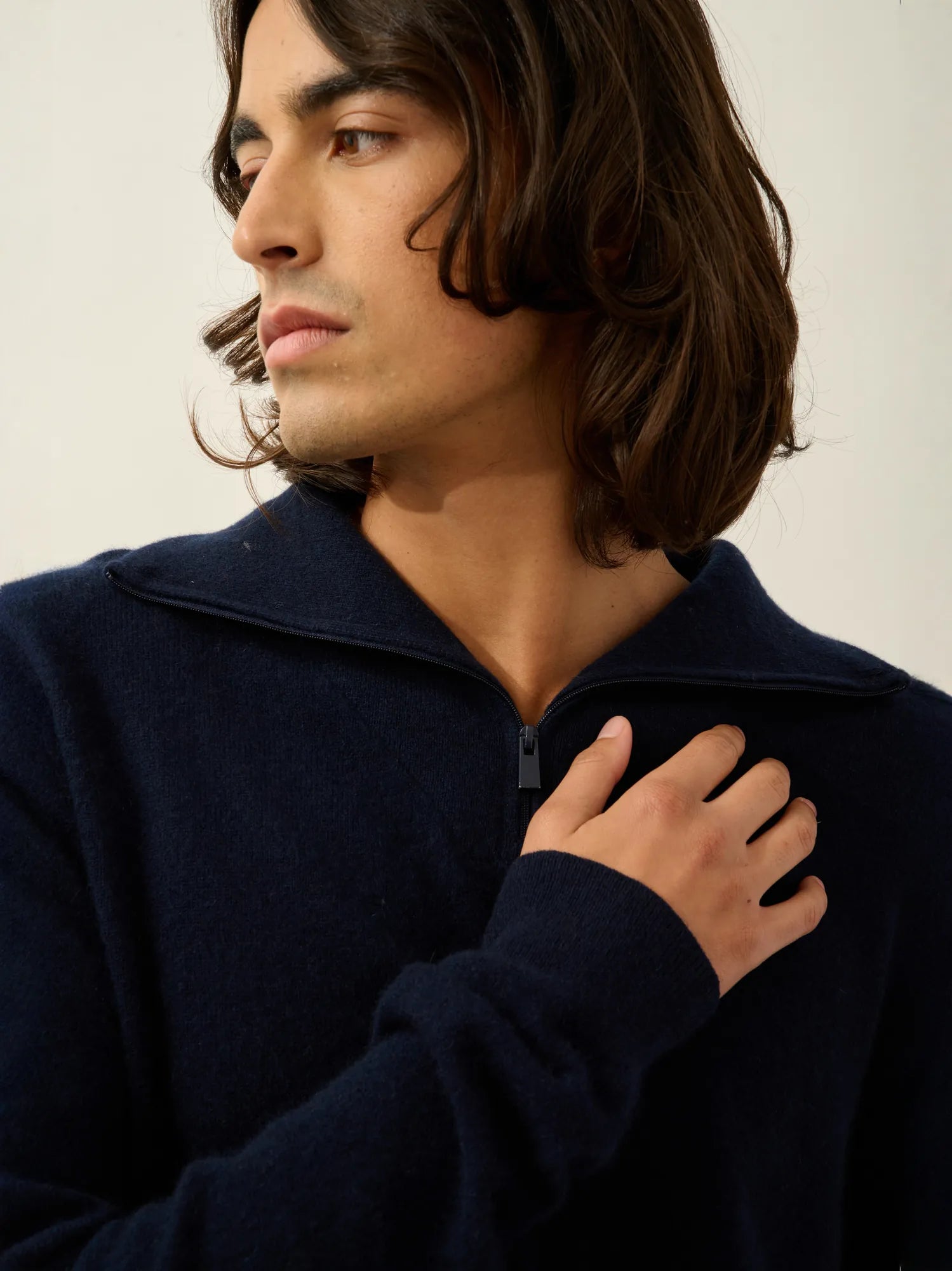 NOEMIE sweater cuffed beanie navy