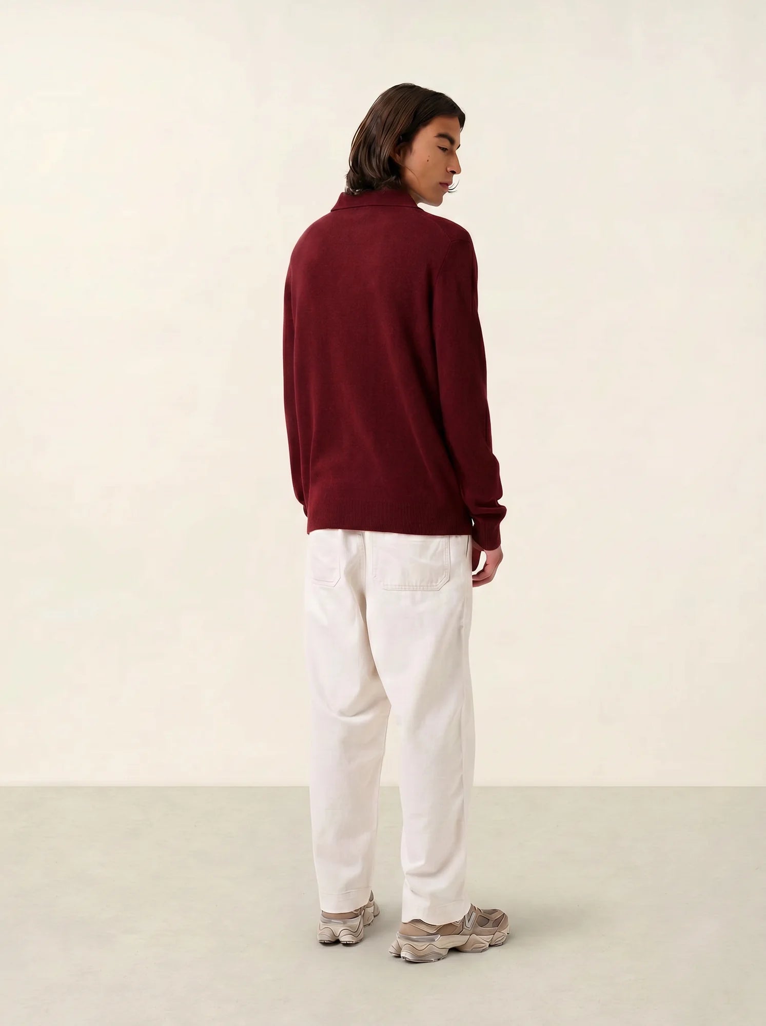 CHARVET polo manches longues rubis