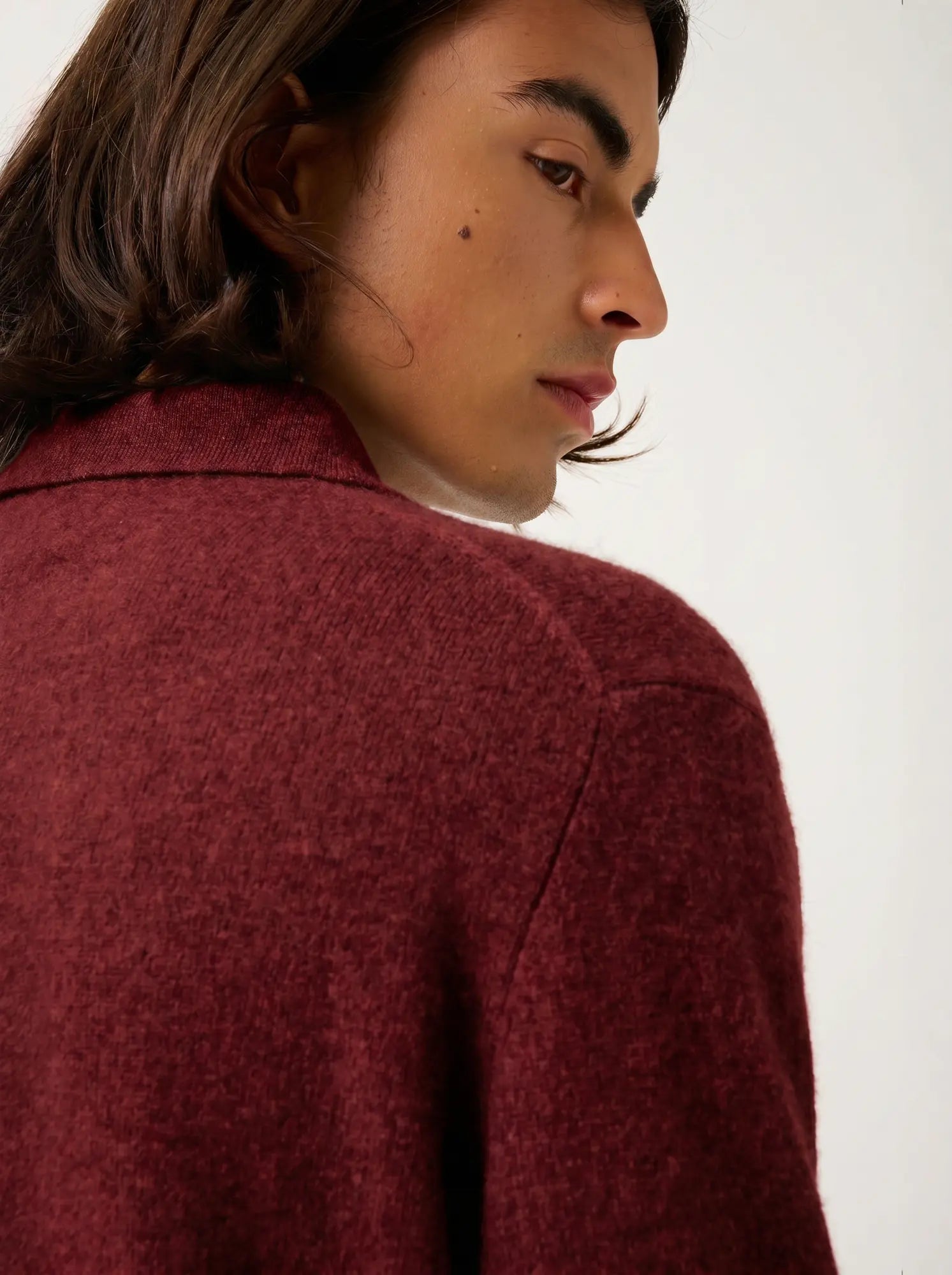 CHARVET polo manches longues rubis