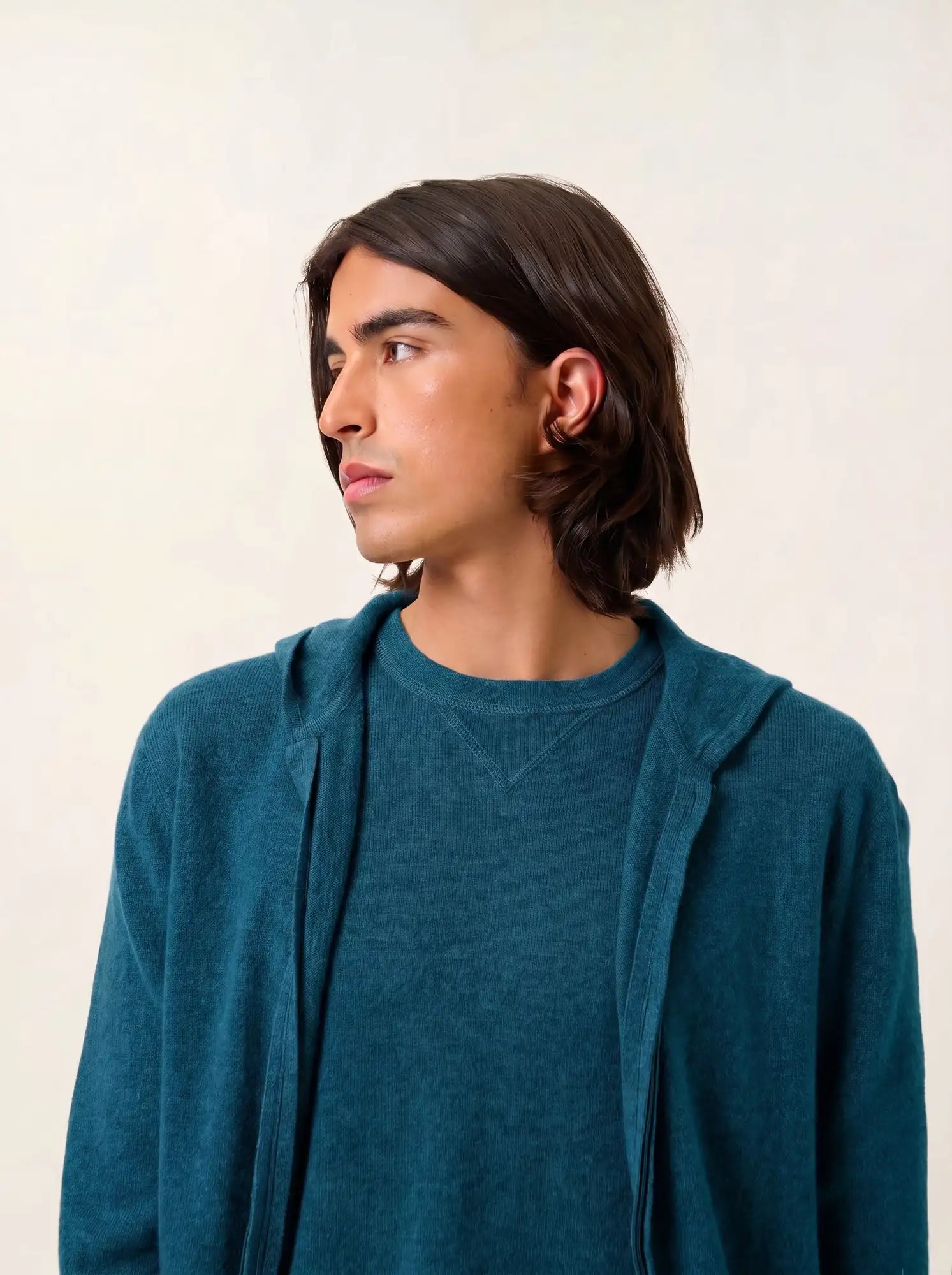 NEURRE vest zipped hooded peacock