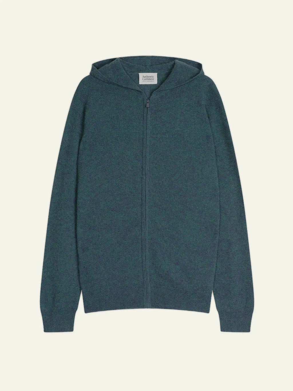 NEURRE gilet zippé capuche vert canard chiné