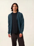 NEURRE gilet zippé capuche vert canard chiné