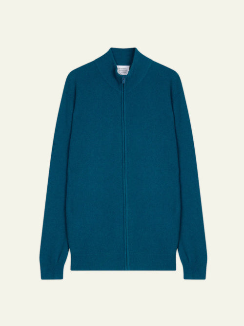 ALBARON gilet zippé col montant paon