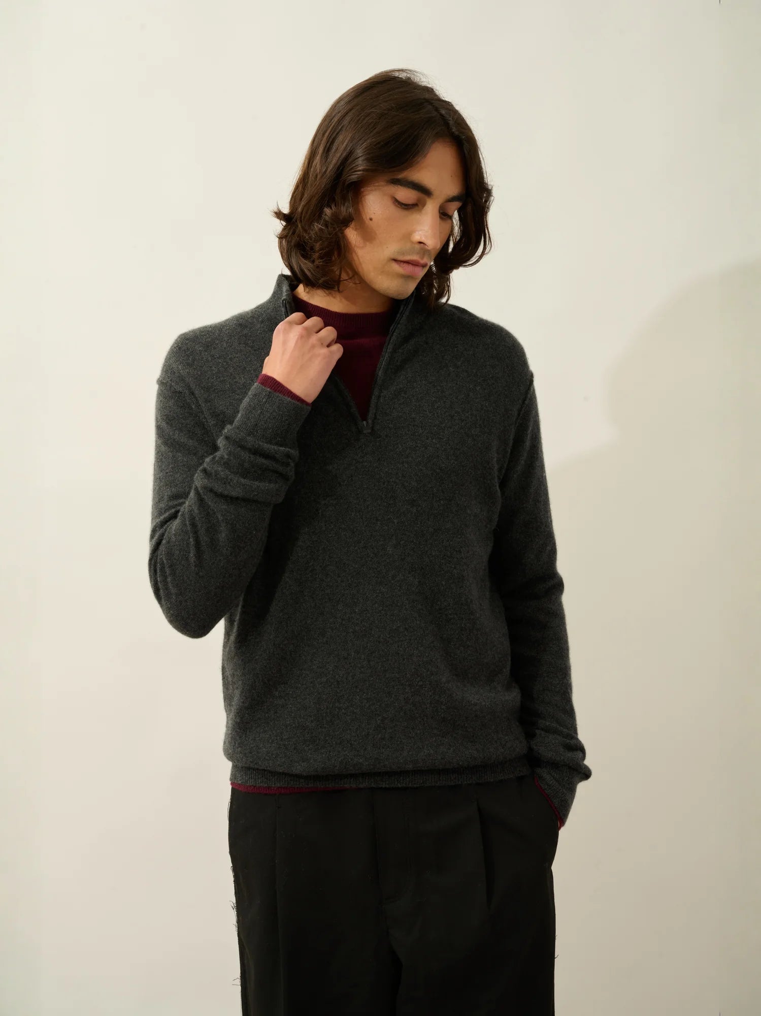 CANDICE pullover dockermütze carbone meliert