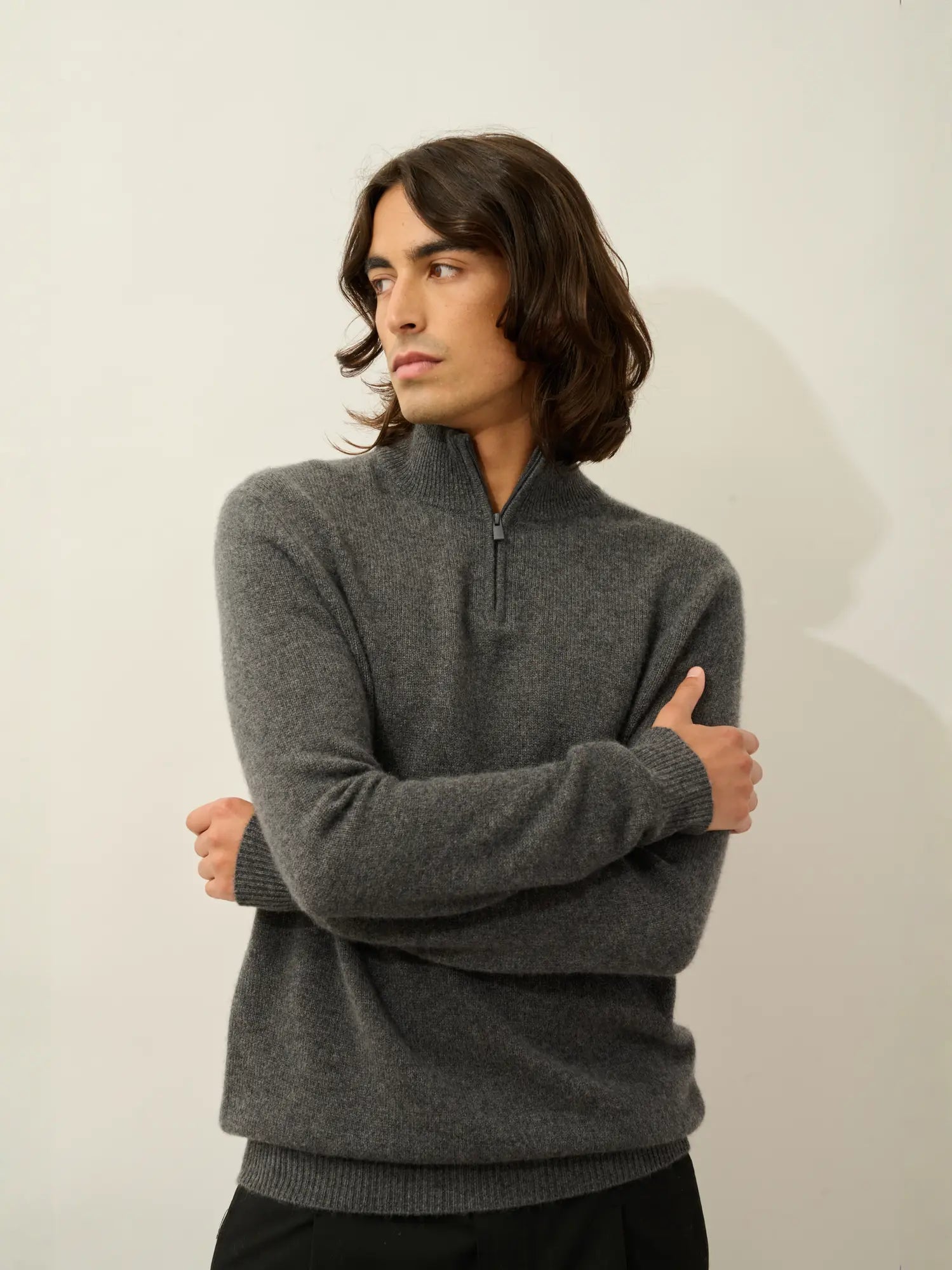 LYNA pull camionneur 4 fils anthracite chiné