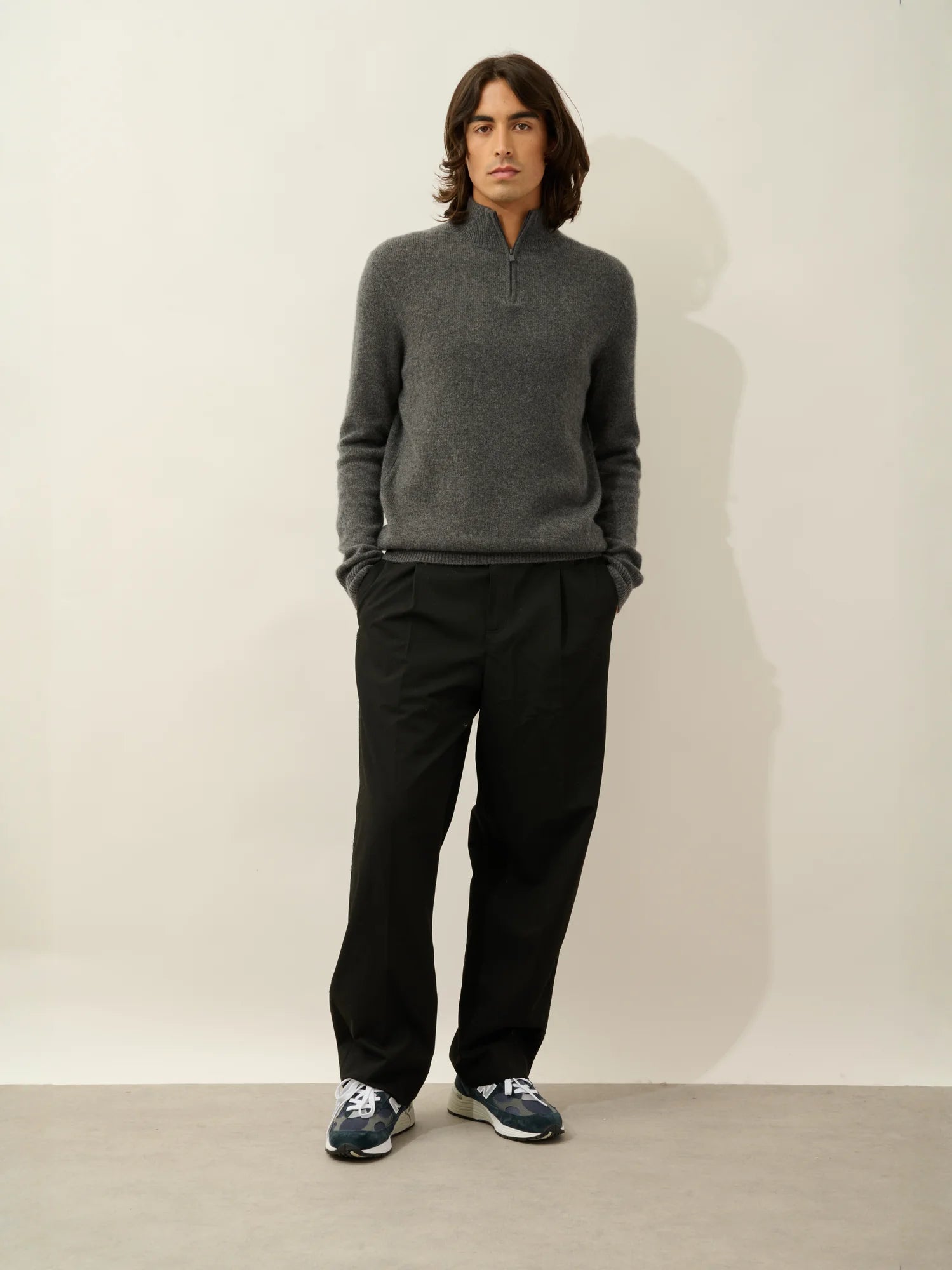 LYNA pull camionneur 4 fils anthracite chiné