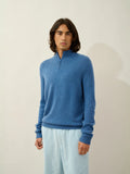 LYNA pull camionneur 4 fils bleu denim