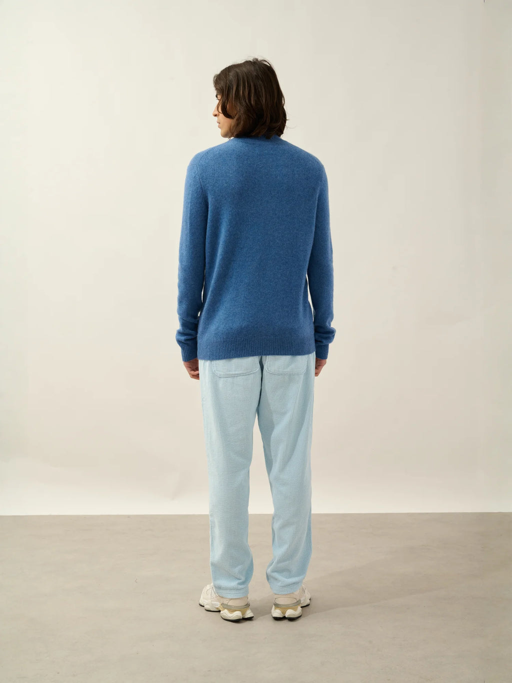 LYNA pull camionneur 4 fils bleu denim