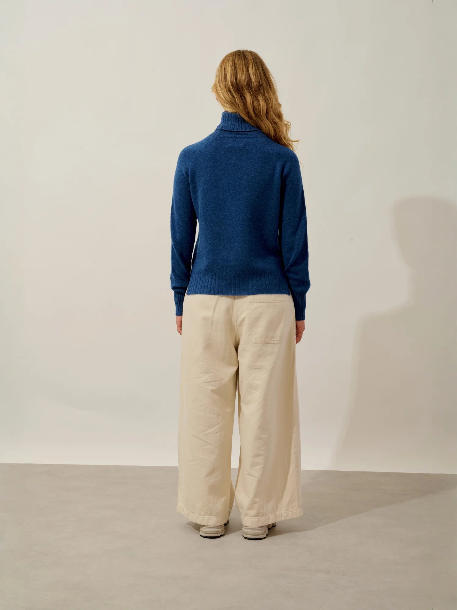 CASSY pull col roulé océan chiné