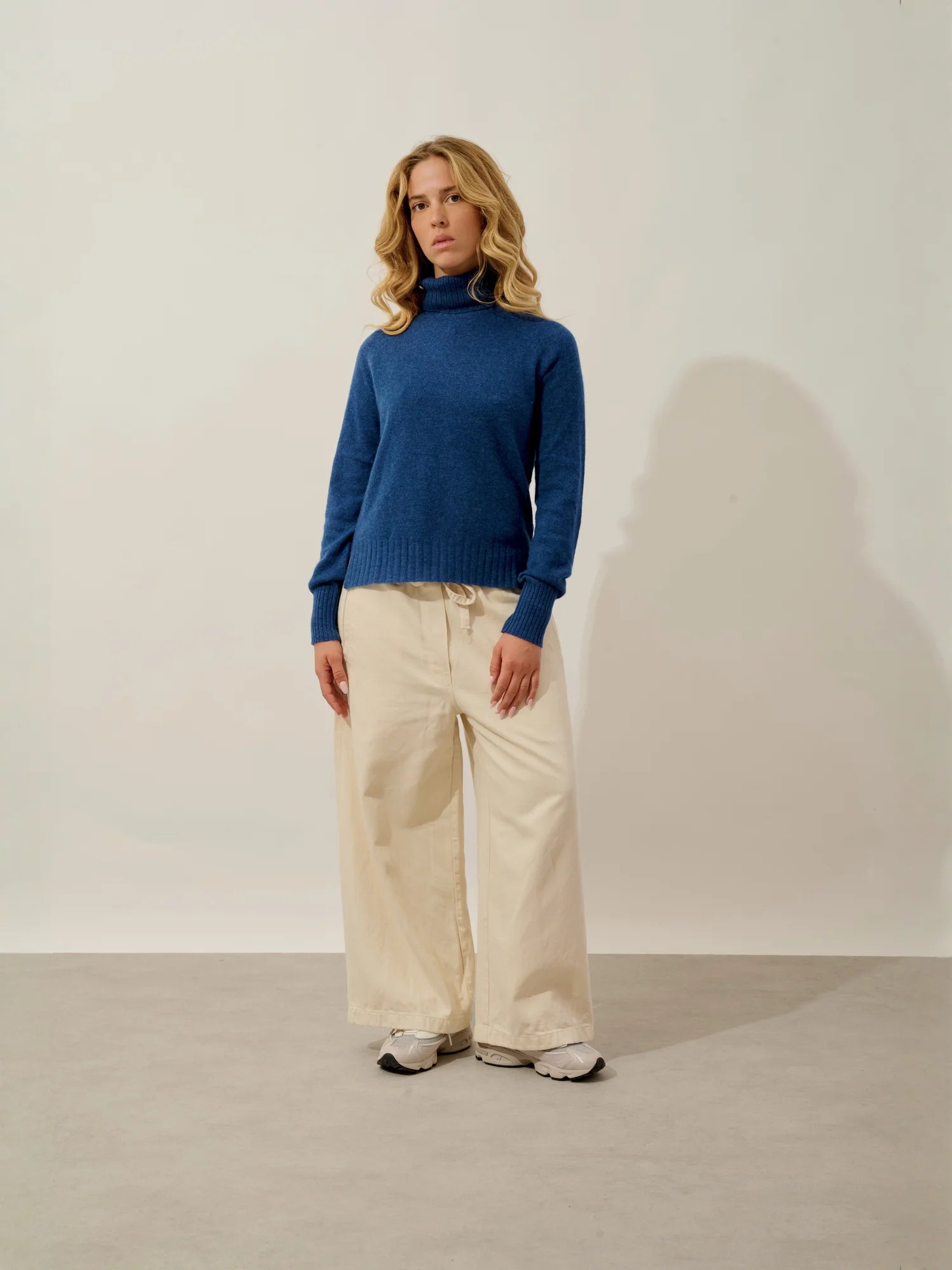 CASSY pull col roulé océan chiné