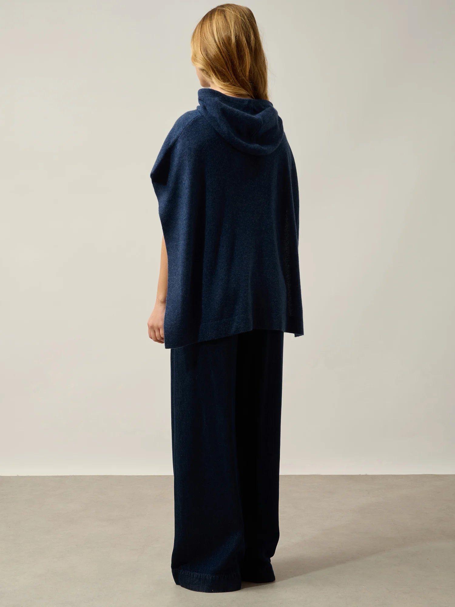 ELSA Poncho mit Kapuze Ozeanblau meliert