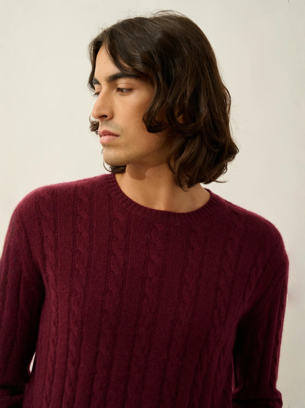 ORIVIAN sweater crew neck 4 ply blackberry
