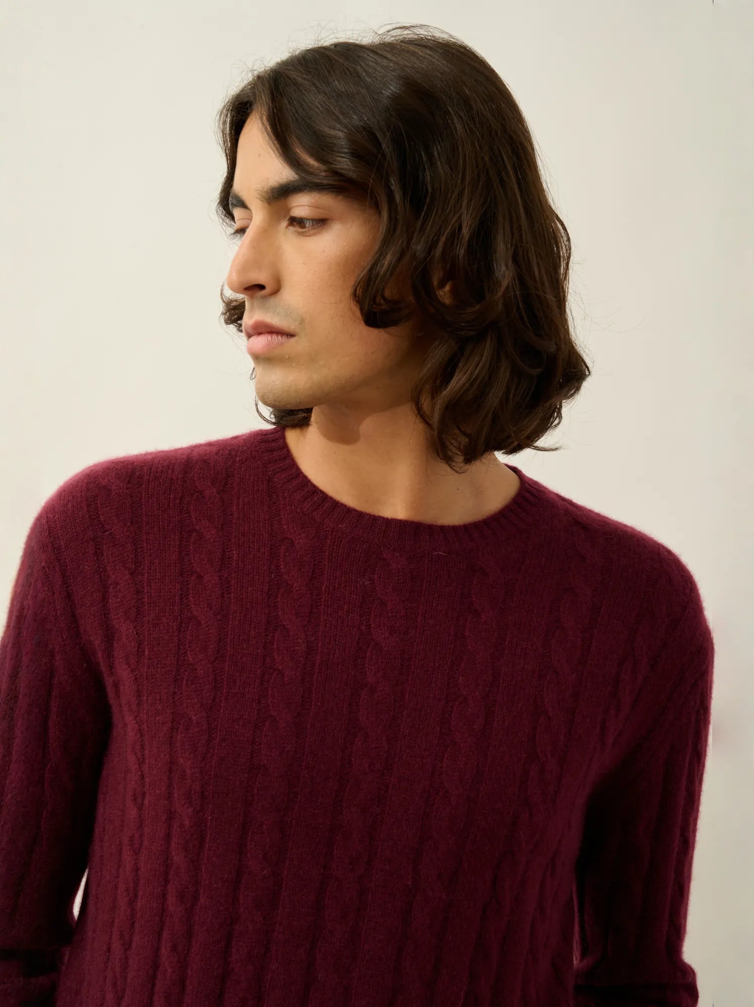 ORIVIAN sweater crew neck 4 ply blackberry