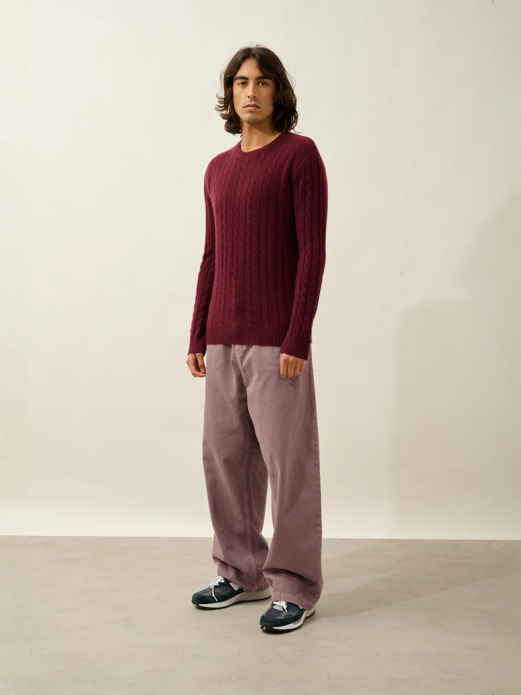 ORIVIAN sweater crew neck 4 ply blackberry