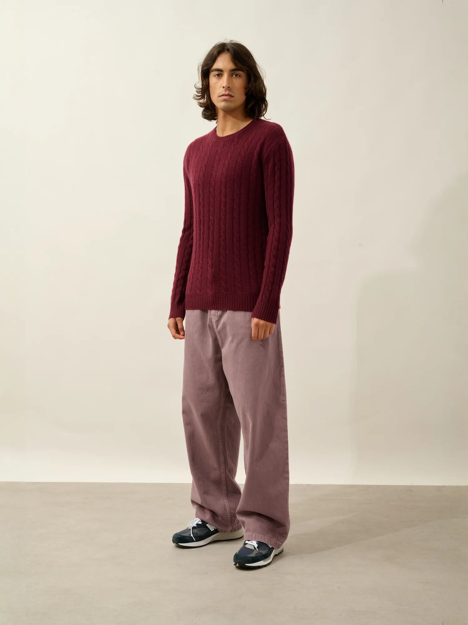 ORIVIAN sweater crew neck 4 ply blackberry