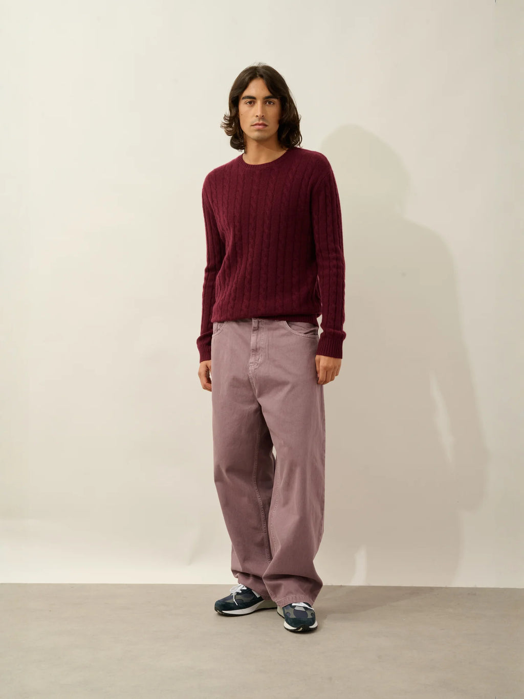 ORIVIAN sweater crew neck 4 ply blackberry