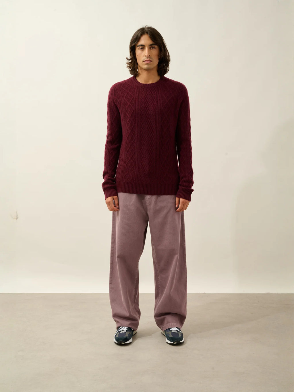 WIND sweater crew neck 4 ply blackberry