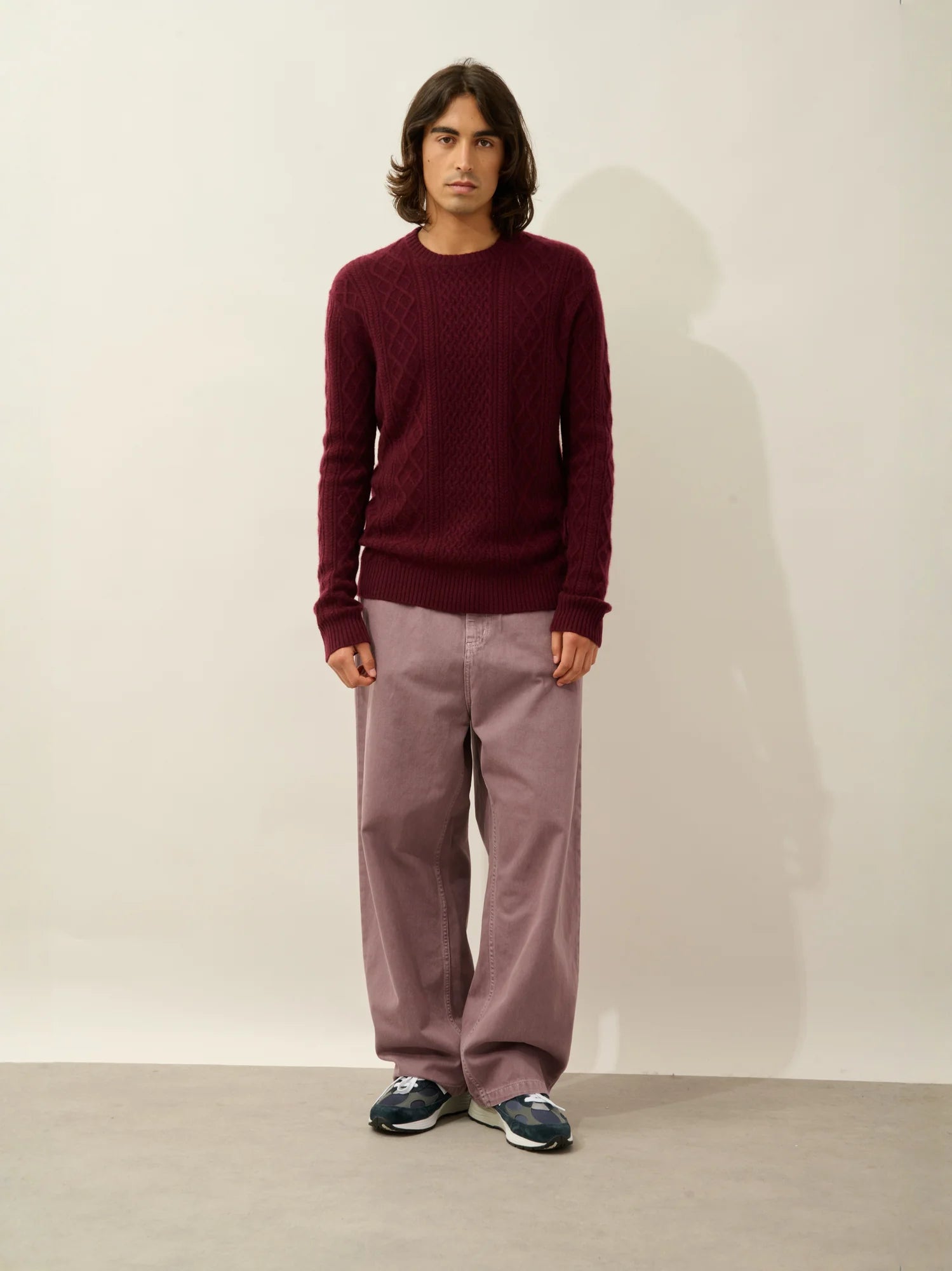 WIND sweater crew neck 4 ply blackberry