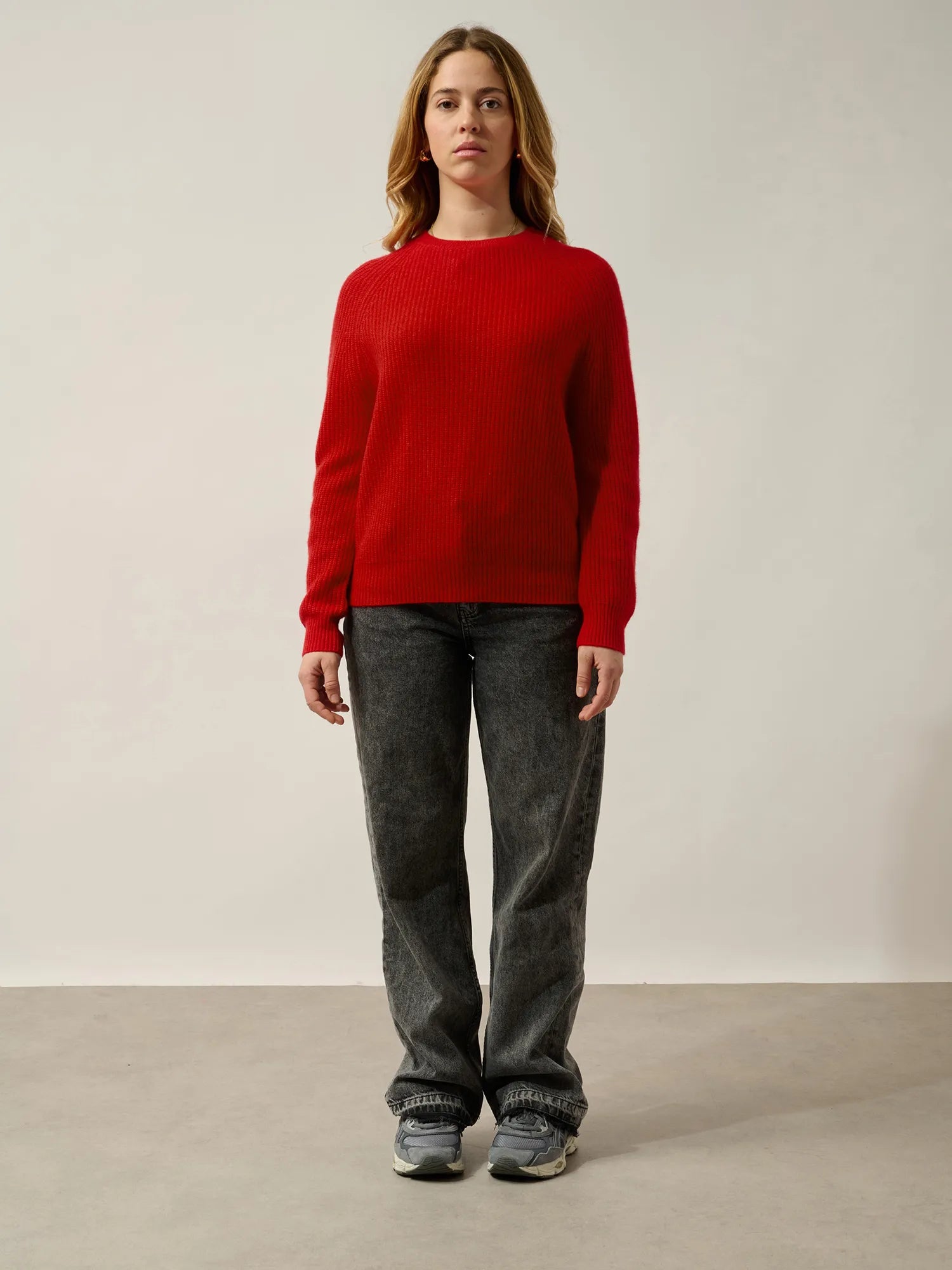 NORYA sweater crew neck 4 ply carmine